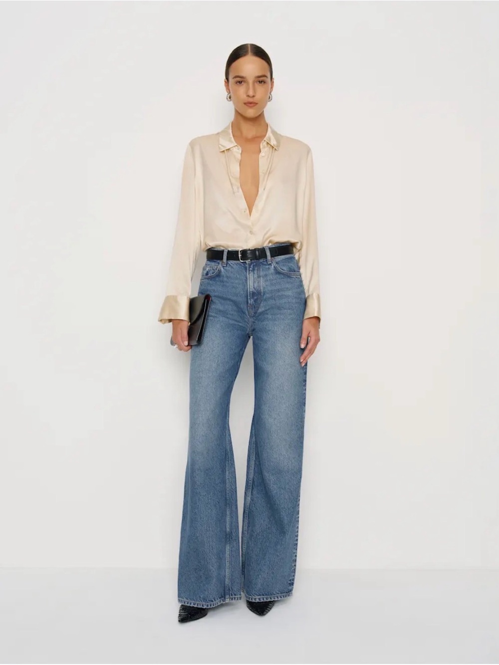 Reformation Cary High Rise Slouchy Wide Leg Jeans Size 27 Colorado